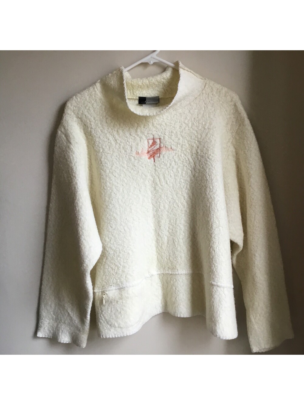 ARTISANS Fleece Pullover Sweater Funnel Neck Zipper Pocket M